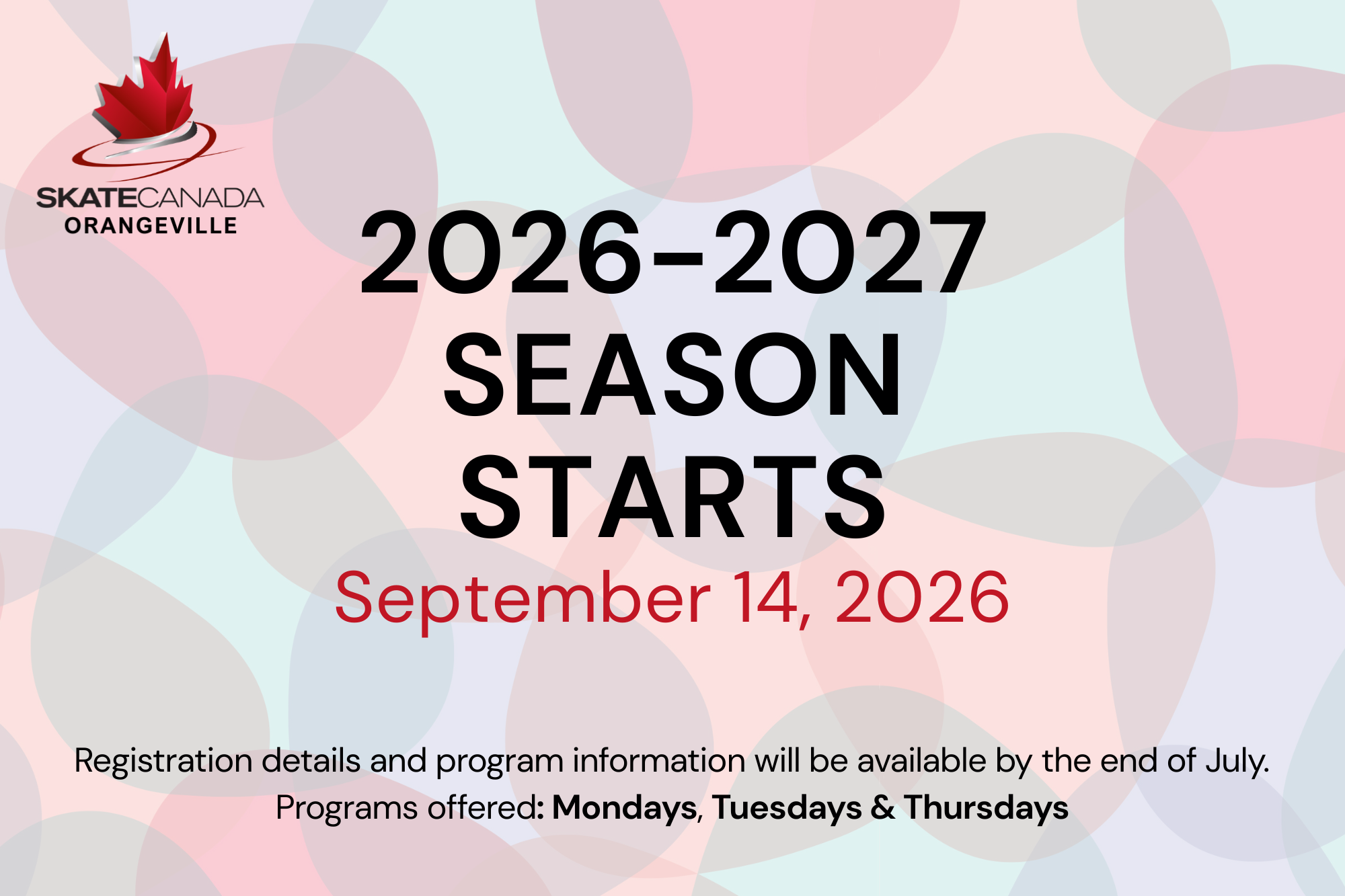 2026-2027 Season Starts September 14, 2026